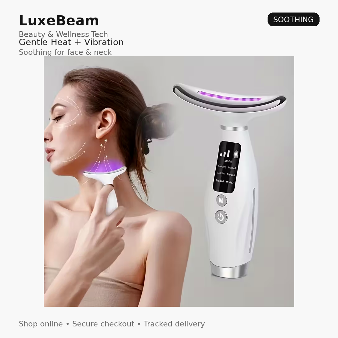 LuxeBeam SculptPro Face & Neck Massager (7 Modes)