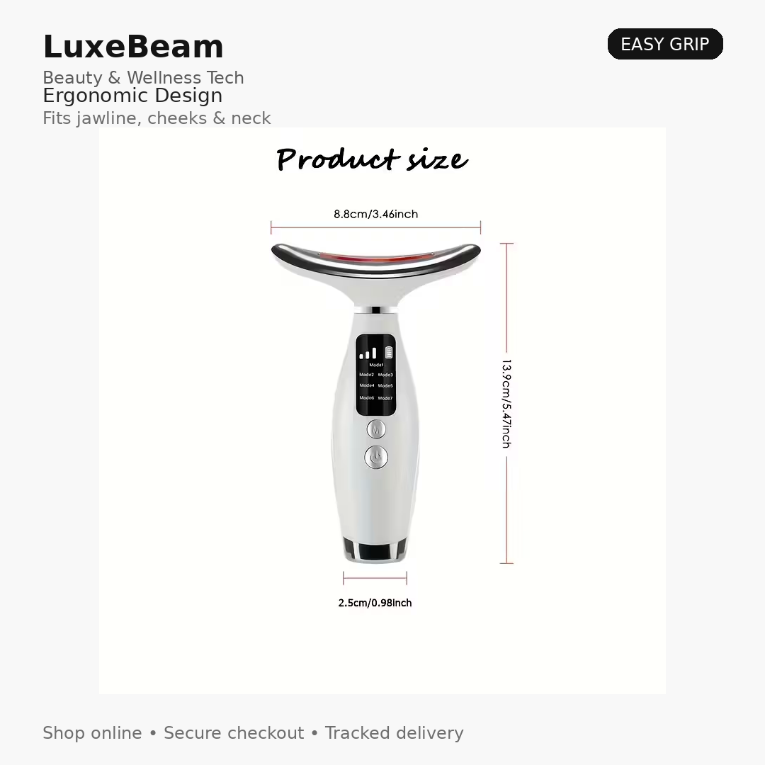 LuxeBeam SculptPro Face & Neck Massager (7 Modes)