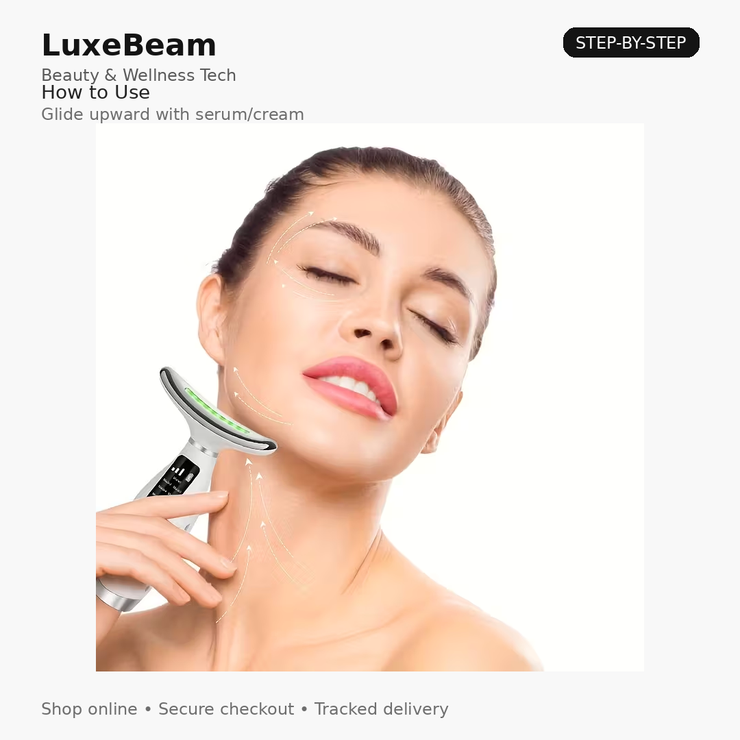 LuxeBeam SculptPro Face & Neck Massager (7 Modes)