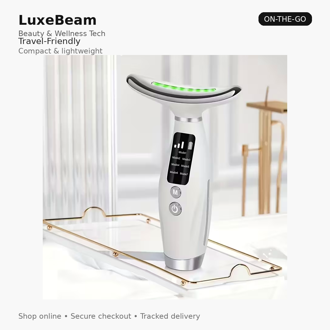 LuxeBeam SculptPro Face & Neck Massager (7 Modes)
